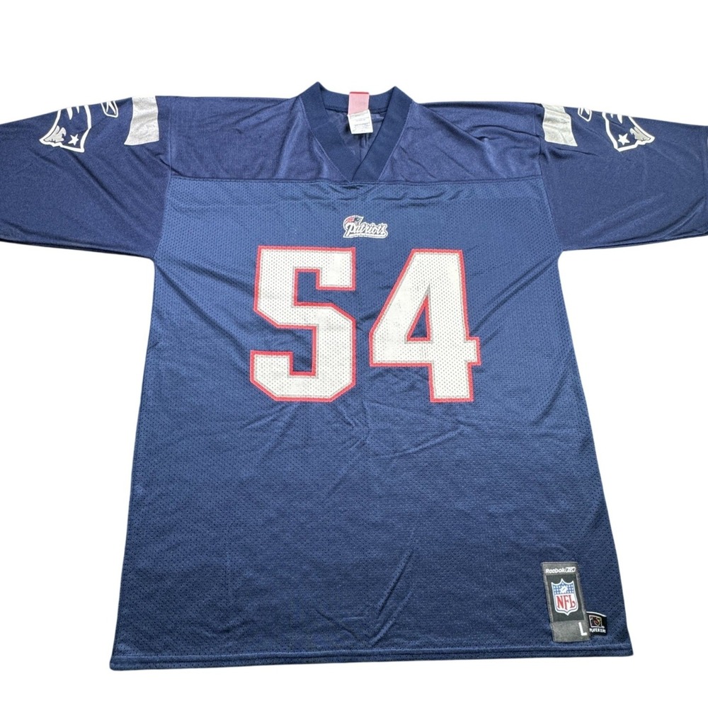 Tedy Bruschi 54 New England Patriots Reebok Jersey Mens L Blue NFL Football‎
